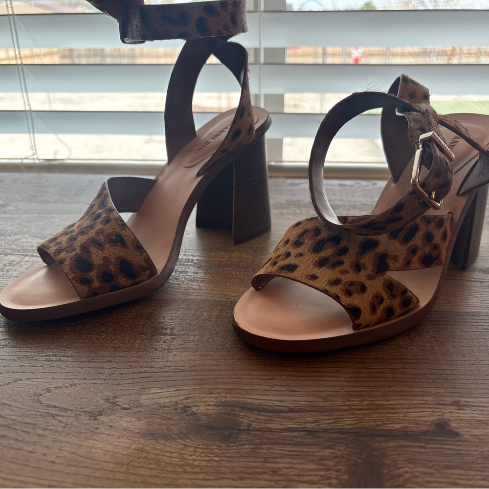 Gianni Bini Leopard Print Sandals with Block Heel